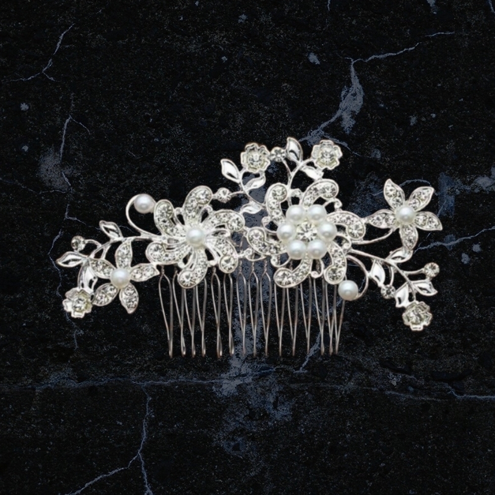 NEW Crystal Y2K Bridesmaid Headdress Pearl Bridal Hair Comb Clip Hairpin